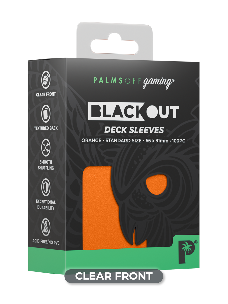 Palms Off Gaming Blackout Deck Sleeves - Orange