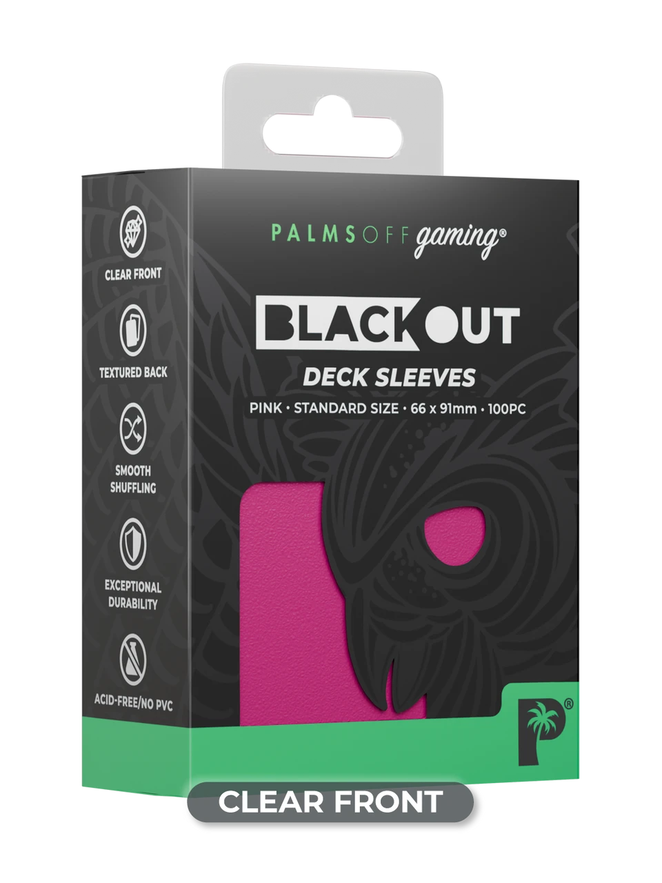 Palms Off Gaming Blackout Deck Sleeves - Pink