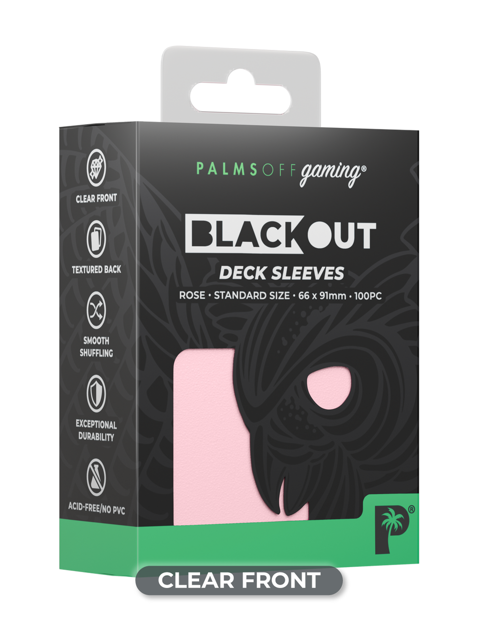 Palms Off Gaming Blackout Deck Sleeves - Rose