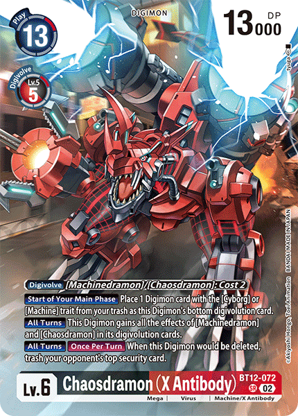 BT12-072 Chaosdramon (X Antibody) LM02 Alt Art Single