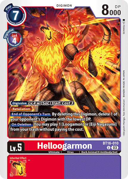 BT16-010 Helloogarmon Single