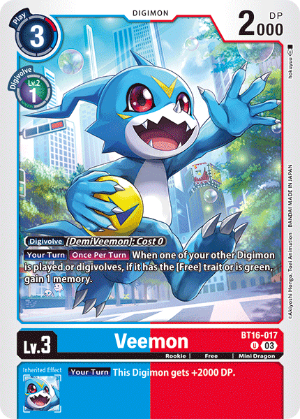 BT16-017 Veemon Single