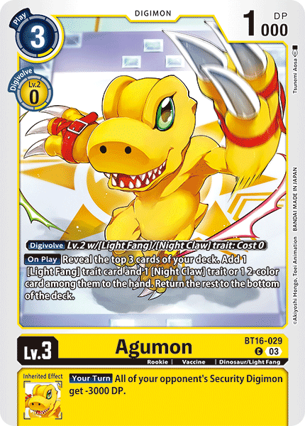 BT16-029 Agumon Single