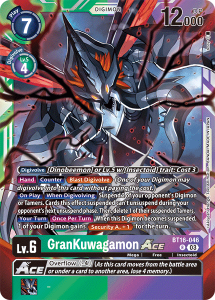 BT16-046 GranKuwagamon ACE Single