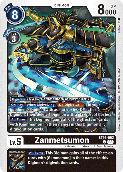 BT16-062 Zanmetsumon Single