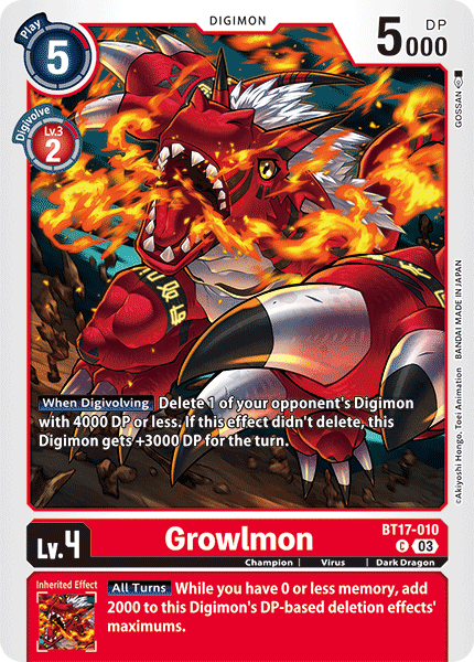 BT17-010 Growlmon Single