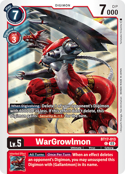 BT17-013 WarGrowlmon Single