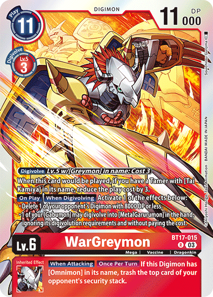 BT17-015 WarGreymon Single