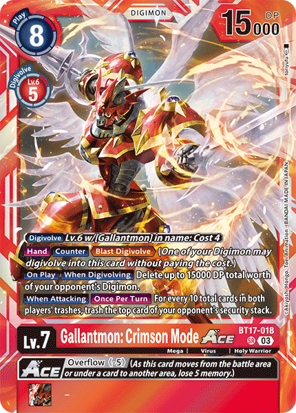 BT17-018 Gallantmon: Crimson Mode ACE Single