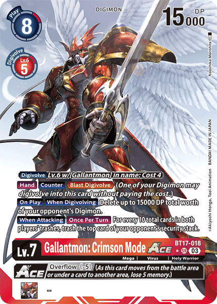 BT17-018 Gallantmon: Crimson Mode ACE Alt Art Single