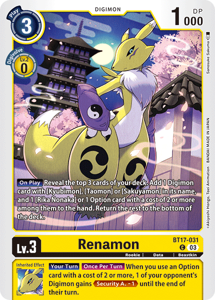 BT17-031 Renamon Single