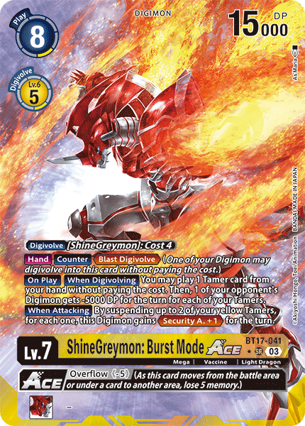 BT17-041 ShineGreymon: Burst Mode ACE Alt Art Single