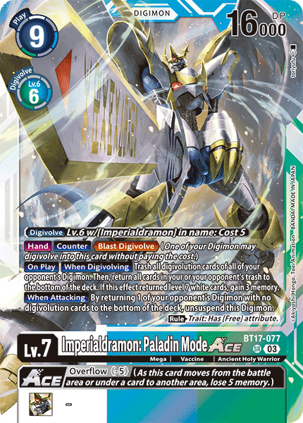 BT17-077 Imperialdramon: Paladin Mode ACE Single