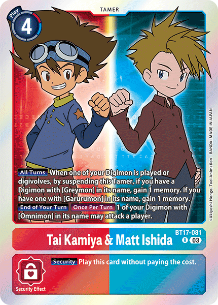 BT17-081 Tai Kamiya Matt Ishida Single