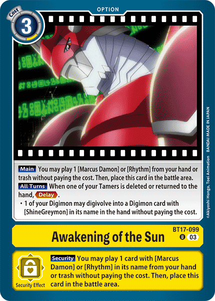 BT17-099 Awakening of the Sun Single