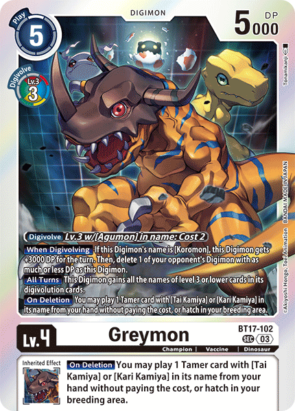 BT17-102 Greymon Single