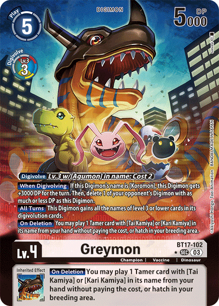 BT17-102 Greymon Alt Art Single