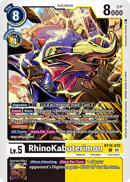 BT18-070 RhinoKabuterimon Single