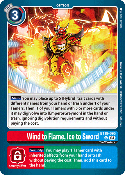 BT18-095 Wind to Flame, Ice to Sword Single