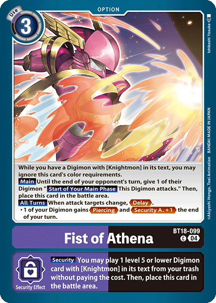 BT18-099 Fist of Athena Single