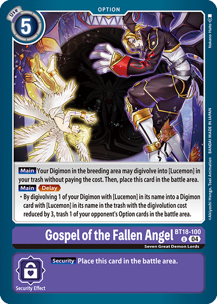 BT18-100 Gospel of the Fallen Angel Single