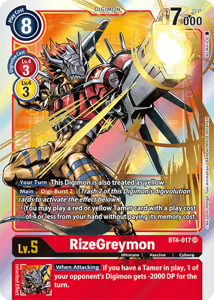 BT4-017 RizeGreymon Alt Art Single