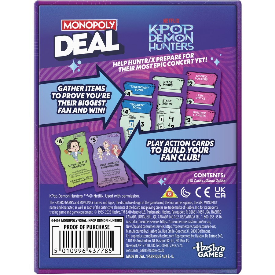 Monopoly Deal K-Pop Demon Hunters
