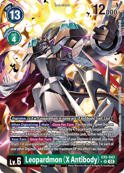 EX5-043 Leopardmon (X Antibody) Alt Art Single