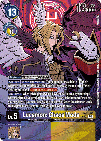 EX6-054 Lucemon: Chaos Mode Alt Art Single