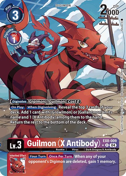 EX8-009 Guilmon (X Antibody) (Alternate Art) Single