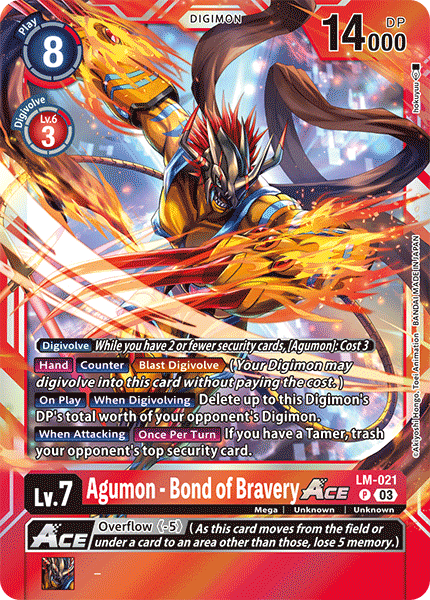 LM-021 Agumon - Bond of Bravery ACE Single