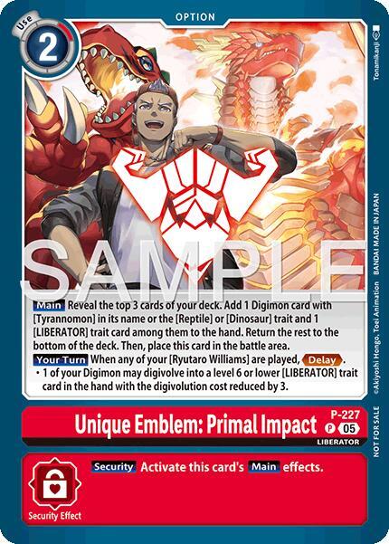 P-227 Unique Emblem: Primal Impact Foil Box Topper Single