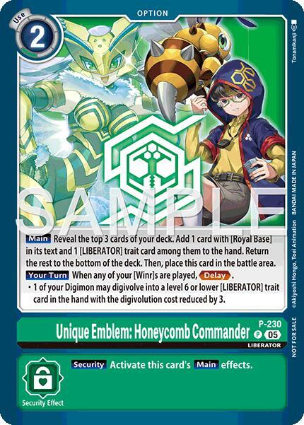 P-230 Unique Emblem: Honeycomb Commander Foil Box Topper Single