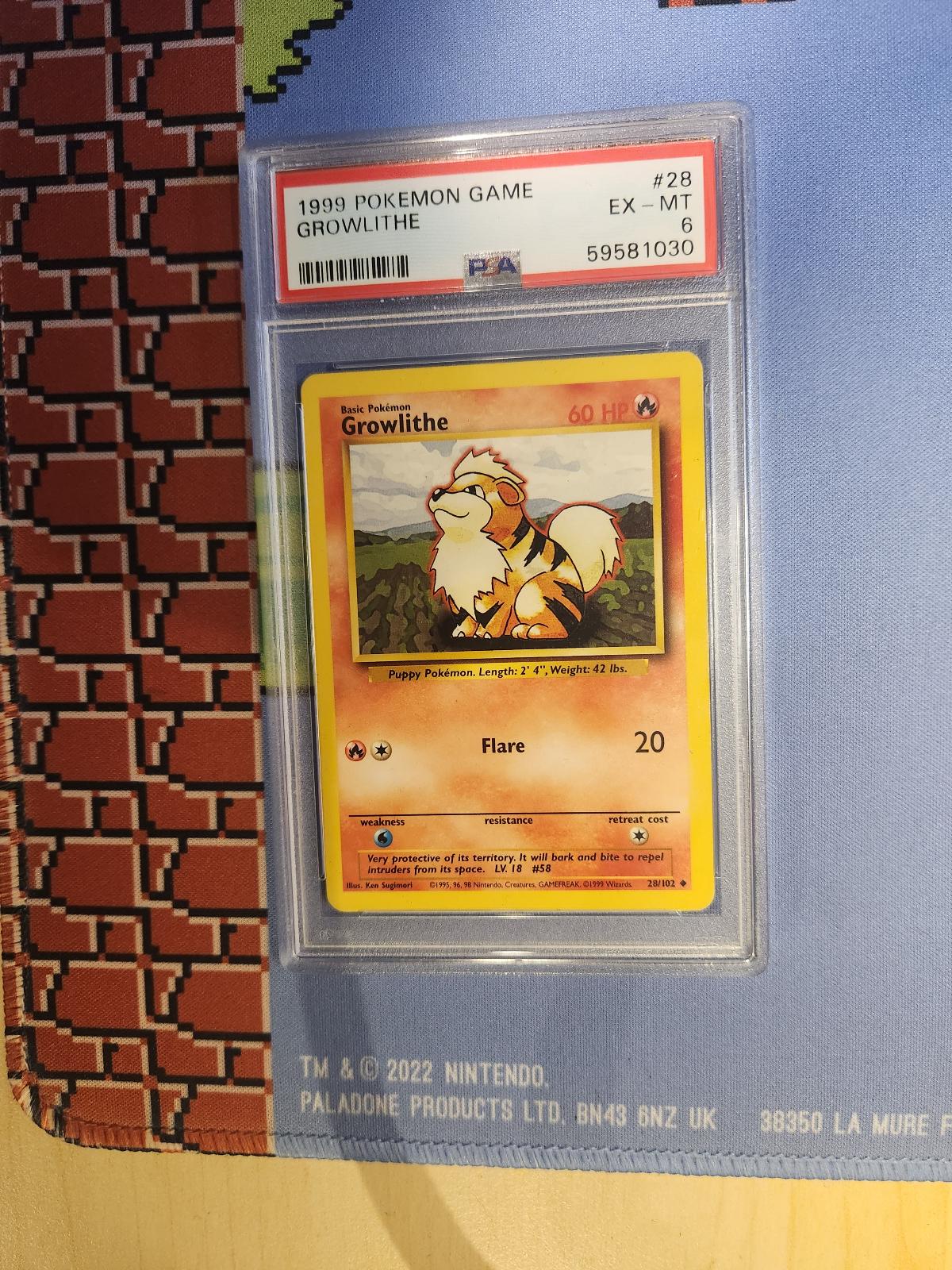 GROWLITHE 28/102 GAME POKEMON PSA 6
