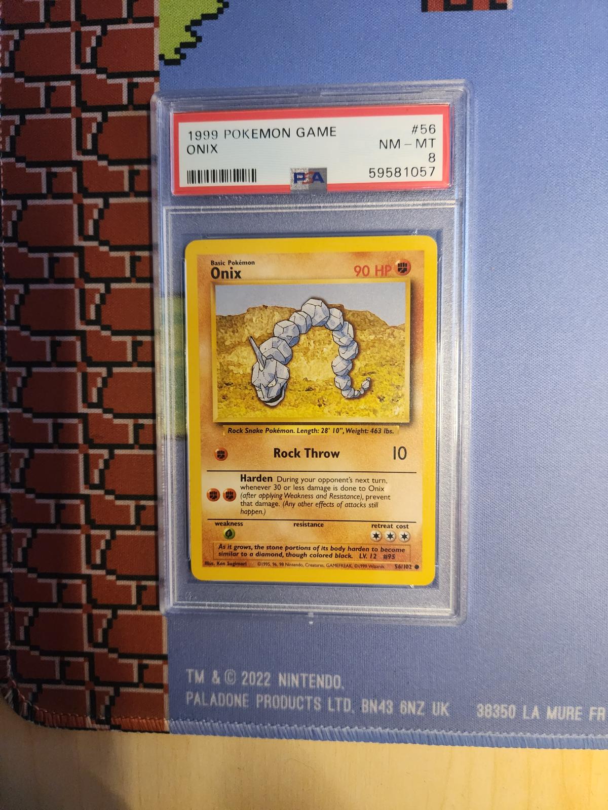 ONIX 56/102 GAME POKEMON PSA 8