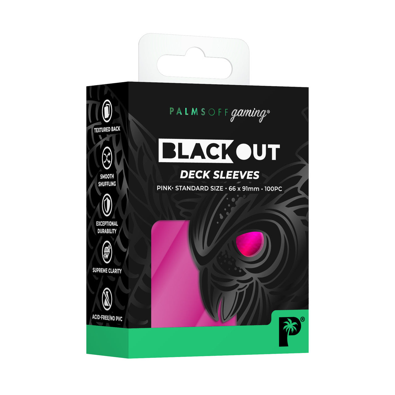 Palms Off Gaming Blackout Pink Deck Sleeves