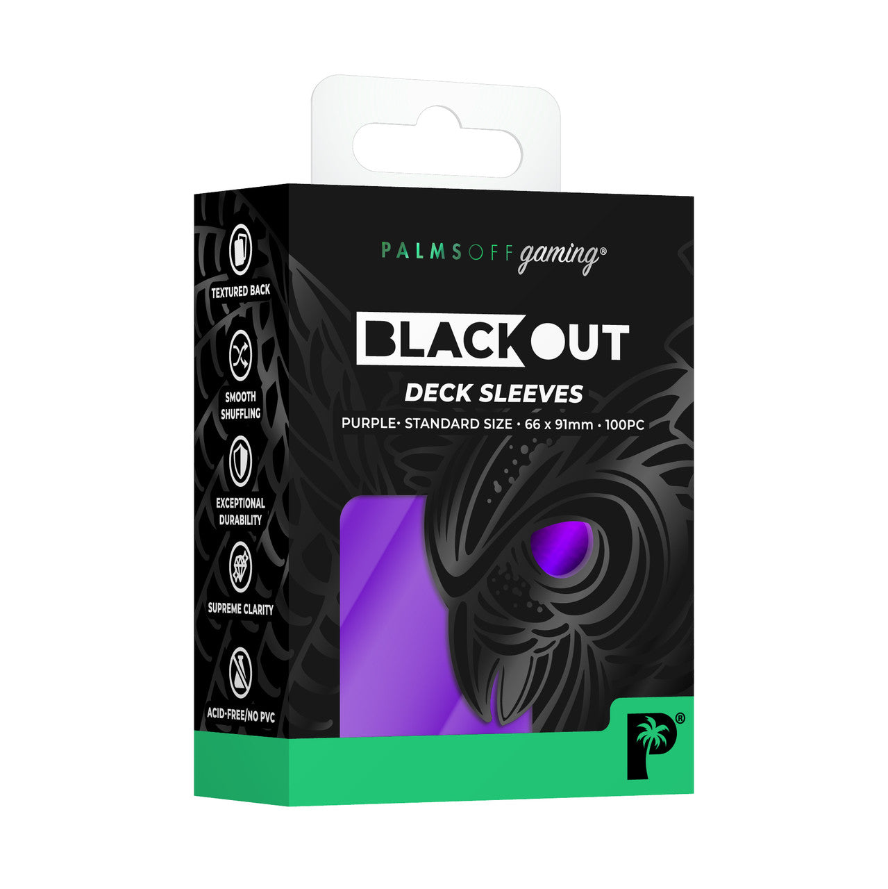 Palms Off Gaming Blackout Purple Deck Sleeves