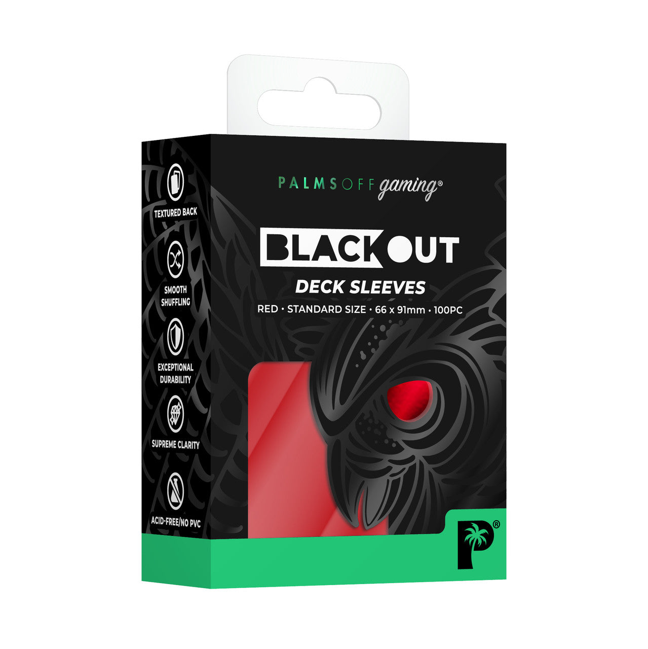 Palms Off Gaming Blackout Red Deck Sleeves