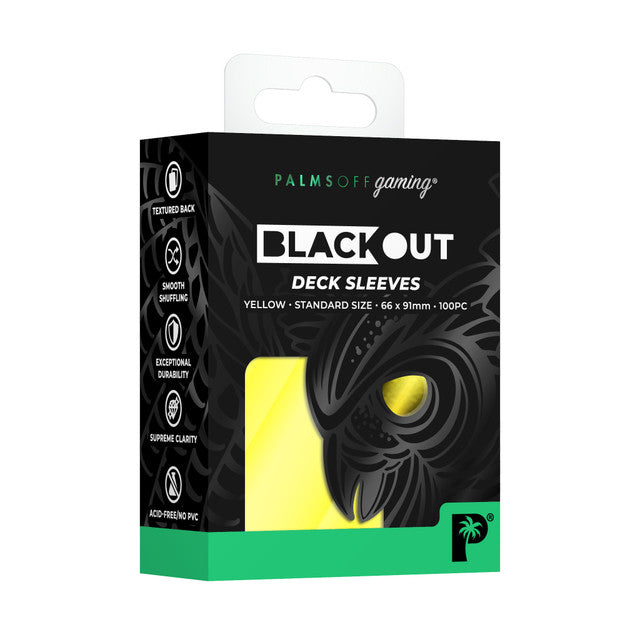 Palms Off Gaming Blackout Yellow Deck Sleeves