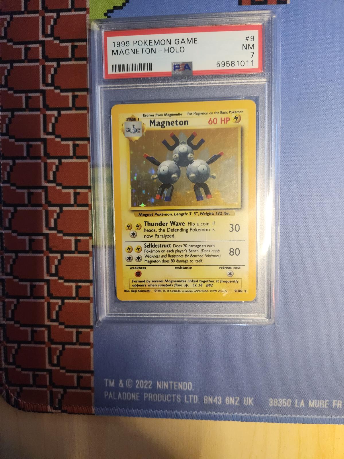 MAGNETON HOLO 9/102 GAME POKEMON PSA 7