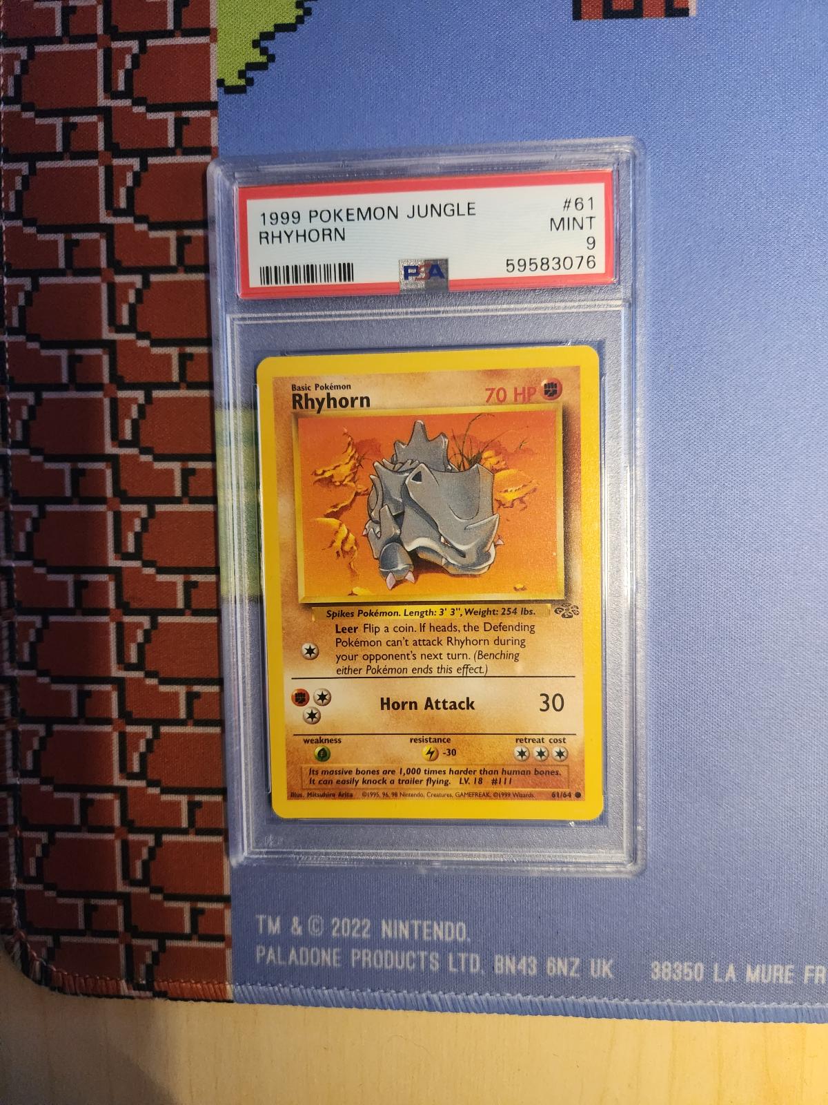 RHYHORN 61/64 JUNGLE POKEMON PSA 9