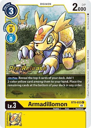 BT8-033 Pre-Release Armadillomon Single