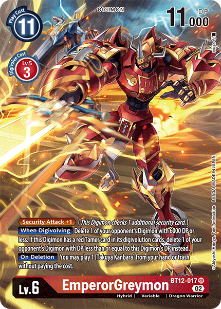 BT12-017 EmperorGreymon Alt Art Single