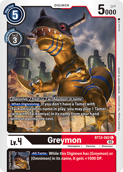 BT12-062 Greymon Single