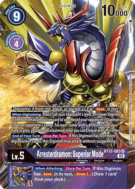 BT12-083 Arresterdramon: Superior Mode Alt Art Single