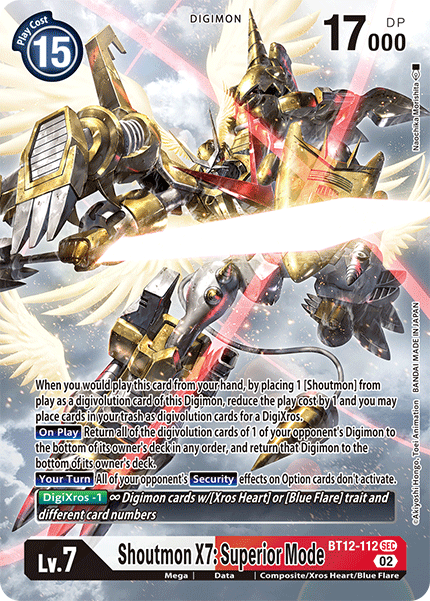 BT12-112 Shoutmon X7: Superior Mode Gold Alt Art Single