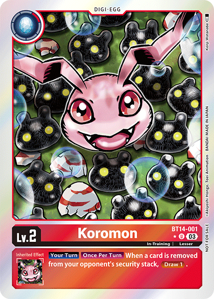 BT14-001 Koromon Blast Ace Box Promotion Pack Single