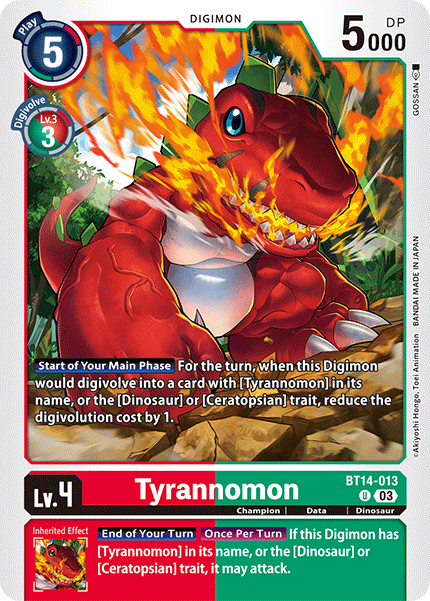 BT14-013 Tyrannomon Single