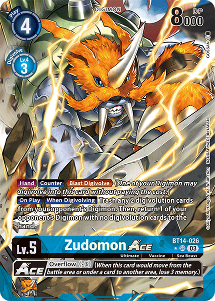 BT14-026 Zudomon Ace Alternate Art Single