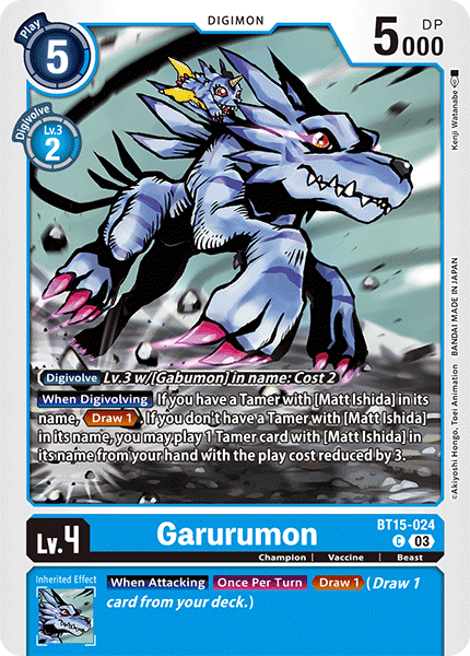 BT15-024 Garurumon Single